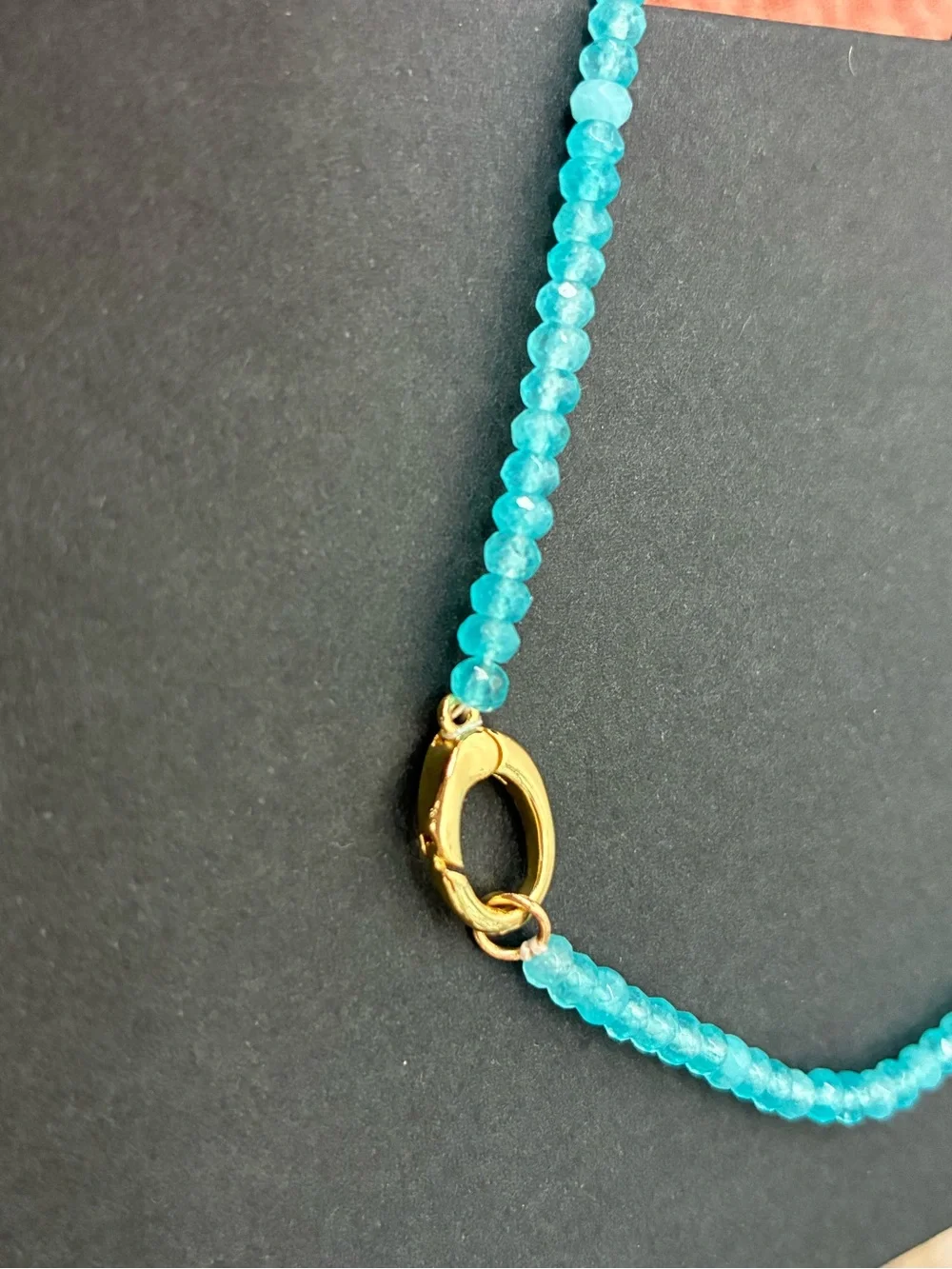 Turquoise Beaded Necklace with Gold Accent 16”-18”